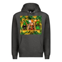 Charcoal Heather St. Patrick's Day gnome Premium Hoodie - FaDigitalArtStudio