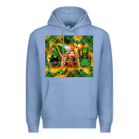 Colony Blue St. Patrick's Day gnome Premium Hoodie - FaDigitalArtStudio