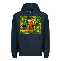 Navy St. Patrick's Day gnome Premium Hoodie - FaDigitalArtStudio