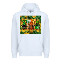 White St. Patrick's Day gnome Premium Hoodie - FaDigitalArtStudio