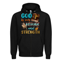 Black God Is Our Refuge And Strength Zipper Hoodie - BundleAndBundleShop