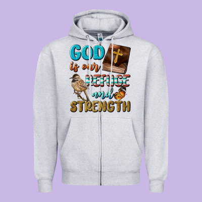 God Is Our Refuge And Strength Zipper Hoodie Designed By Bundleandbundleshop