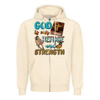 Sandshell God Is Our Refuge And Strength Zipper Hoodie - BundleAndBundleShop