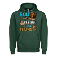 Sports Green God Is Our Refuge And Strength Zipper Hoodie - BundleAndBundleShop