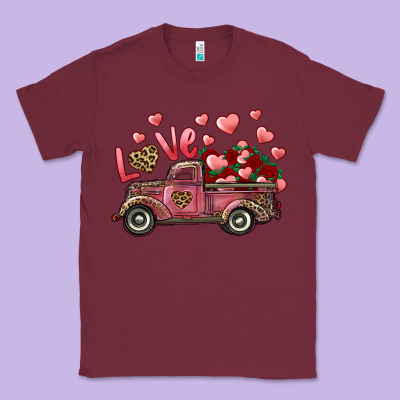 Love Truck With Roses And Leopard Classic Tee Designed By Ranaportraitstore