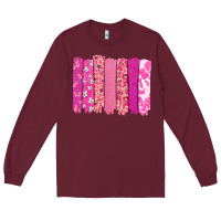 Burgundy Cancer brushstroke Cancer Awareness Long Sleeve Tee - HowdyJamesFarm