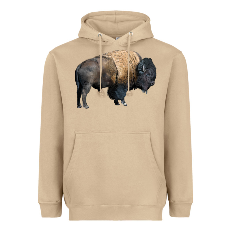 Bison Buffalo Heavyweight Hoodie by LillyAllenDesigns | Teevron