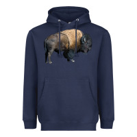 Navy Bison Buffalo Heavyweight Hoodie - LillyAllenDesigns