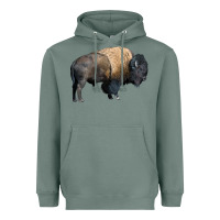 Sage Bison Buffalo Heavyweight Hoodie - LillyAllenDesigns