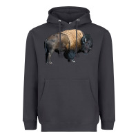 Smoke Bison Buffalo Heavyweight Hoodie - LillyAllenDesigns