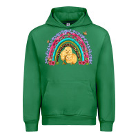 Emerald easter flowers and butterfly with chicks rainbow Urban Hoodie - Artiststas