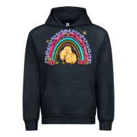 Navy easter flowers and butterfly with chicks rainbow Urban Hoodie - Artiststas