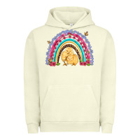 Pigment Pistachio easter flowers and butterfly with chicks rainbow Urban Hoodie - Artiststas