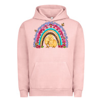 Pigment Salmon easter flowers and butterfly with chicks rainbow Urban Hoodie - Artiststas