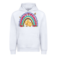White easter flowers and butterfly with chicks rainbow Urban Hoodie - Artiststas