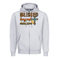 Heather Grey Blessed Beyond Measure Zipper Hoodie - BundleAndBundleShop