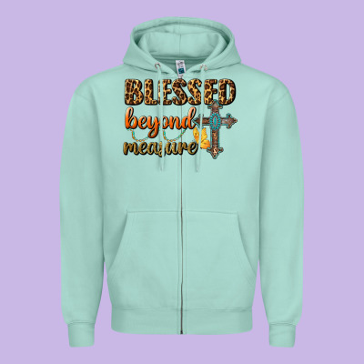 Blessed Beyond Measure Zipper Hoodie Designed By Bundleandbundleshop
