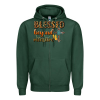 Sports Green Blessed Beyond Measure Zipper Hoodie - BundleAndBundleShop