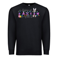 Black Happy Easter Y'all Premium Sweatshirt - CowhideDigitalArt