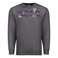 Charcoal Heather Happy Easter Y'all Premium Sweatshirt - CowhideDigitalArt