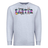 Heather Grey Happy Easter Y'all Premium Sweatshirt - CowhideDigitalArt