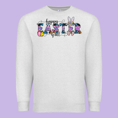 Happy Easter Y'all Premium Sweatshirt Designed By Cowhidedigitalart