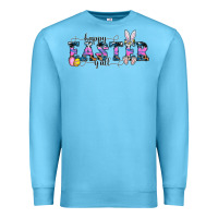 Ocean Blue Happy Easter Y'all Premium Sweatshirt - CowhideDigitalArt