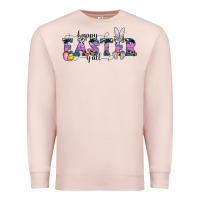 Pale Pink Happy Easter Y'all Premium Sweatshirt - CowhideDigitalArt