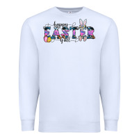 White Happy Easter Y'all Premium Sweatshirt - CowhideDigitalArt