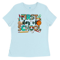 Baby Blue first day of school Ladies Tee - NancyCooperArtShop
