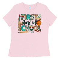 Bubblegum Pink first day of school Ladies Tee - NancyCooperArtShop