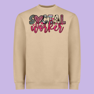 Social Worker Heavyweight Sweatshirt Designed By Oliviacreatesart