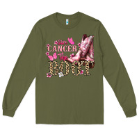 Army Green Give Cancer the boot Cancer Awareness Long Sleeve Tee - HowdyJamesFarm