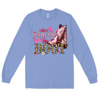 Colony Blue Give Cancer the boot Cancer Awareness Long Sleeve Tee - HowdyJamesFarm