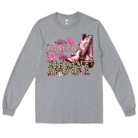 Heather Grey Give Cancer the boot Cancer Awareness Long Sleeve Tee - HowdyJamesFarm