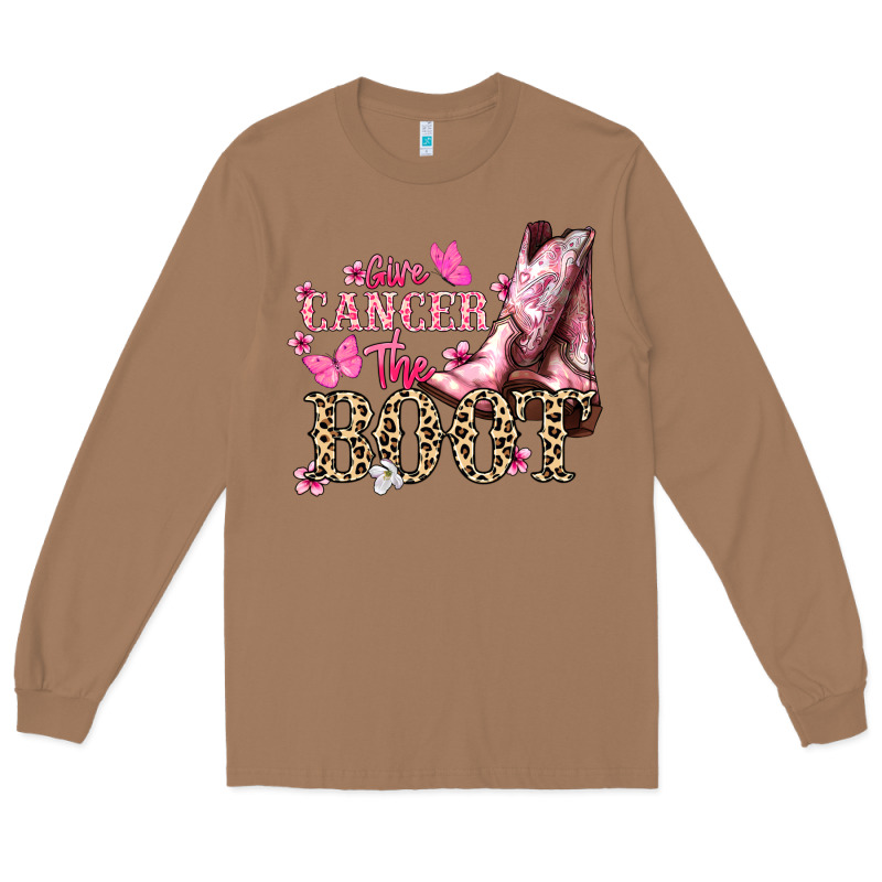 Give Cancer The Boot Cancer Awareness Long Sleeve Tee by HowdyJamesFarm | Teevron