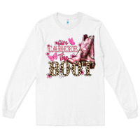 White Give Cancer the boot Cancer Awareness Long Sleeve Tee - HowdyJamesFarm