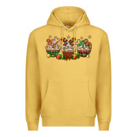 Antique Gold christmas cupcake with gingerbreads bbs Premium Hoodie - BundleAndBundleShop