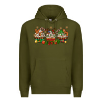 Army Green christmas cupcake with gingerbreads bbs Premium Hoodie - BundleAndBundleShop
