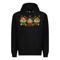 Black christmas cupcake with gingerbreads bbs Premium Hoodie - BundleAndBundleShop