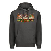Charcoal Heather christmas cupcake with gingerbreads bbs Premium Hoodie - BundleAndBundleShop
