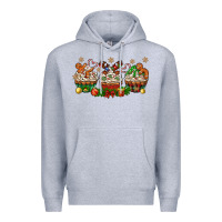 Heather Grey christmas cupcake with gingerbreads bbs Premium Hoodie - BundleAndBundleShop