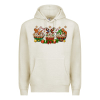 Oatmeal Heather christmas cupcake with gingerbreads bbs Premium Hoodie - BundleAndBundleShop
