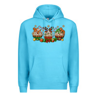 Ocean Blue christmas cupcake with gingerbreads bbs Premium Hoodie - BundleAndBundleShop