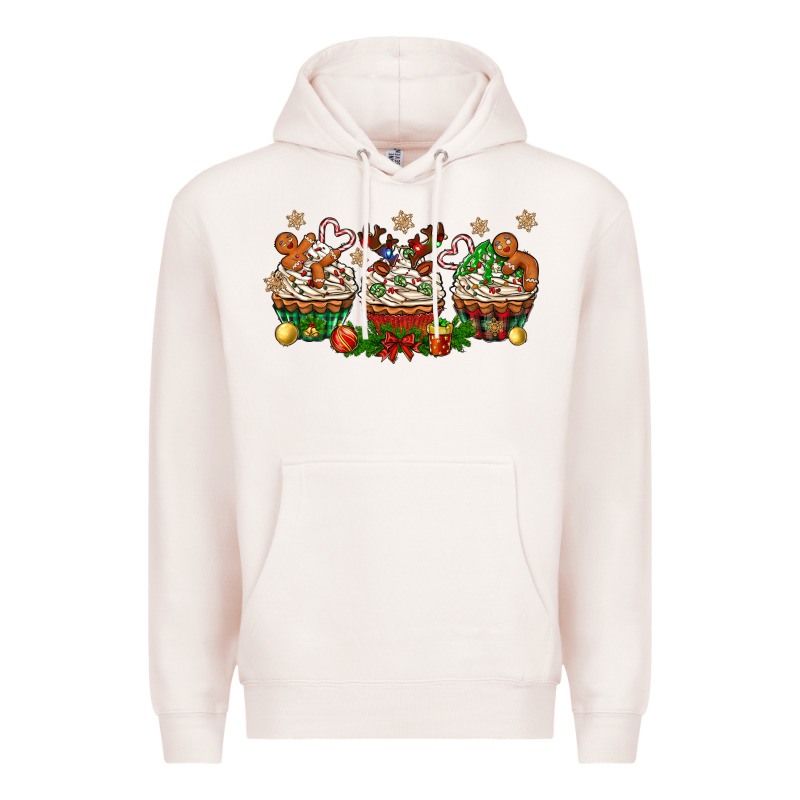 Christmas Cupcake With Gingerbreads Bbs Premium Hoodie by BundleAndBundleShop | Teevron