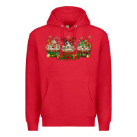 Red christmas cupcake with gingerbreads bbs Premium Hoodie - BundleAndBundleShop