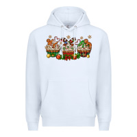 White christmas cupcake with gingerbreads bbs Premium Hoodie - BundleAndBundleShop