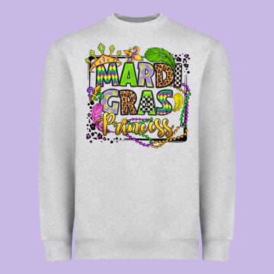 Mardi Gras Princess Heavyweight Sweatshirt Designed By Oliviacreatesart