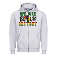 Heather Grey we are black history Zipper Hoodie - FaDigitalArtStudio