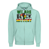 Seafoam we are black history Zipper Hoodie - FaDigitalArtStudio